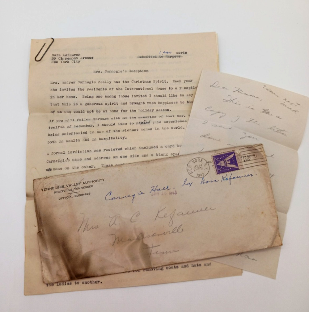 Mrs Andrew Carnegie 1942 Christmas International House Reception Party Kefauver